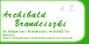 archibald brandeiszki business card